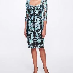 Marchesa Notte Embroidered Tulle Cocktail Dress New Arrivals