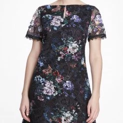 Marchesa Notte A-Line Floral Lace Mini Dress