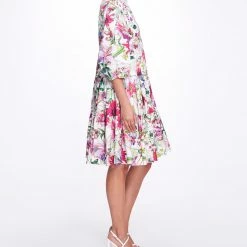 Marchesa Notte Collard Shirt Dress With Balloon Sleeves Daywear