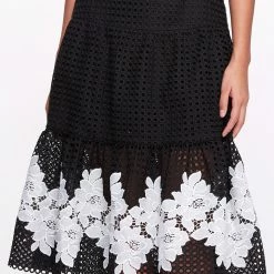 Marchesa Notte Guipure Midi Dress New Arrivals