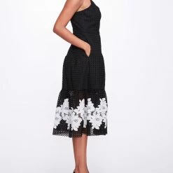 Marchesa Notte Guipure Midi Dress New Arrivals