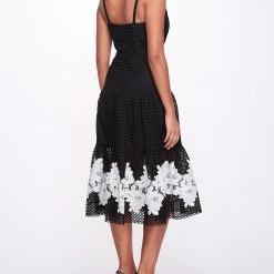 Marchesa Notte Guipure Midi Dress New Arrivals
