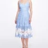 Marchesa Notte New Arrivals Guipure Midi Dress