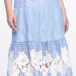 Marchesa Notte New Arrivals Guipure Midi Dress