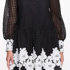 Marchesa Notte New Arrivals Mock Neck Mini Dress