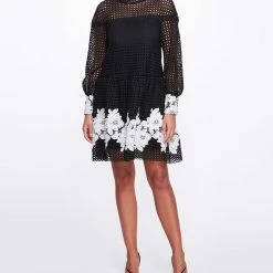 Marchesa Notte New Arrivals Mock Neck Mini Dress