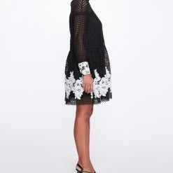 Marchesa Notte New Arrivals Mock Neck Mini Dress