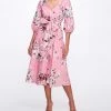 Marchesa Notte New Arrivals A-line Midi Dress With Balloon Sleeves