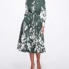 Marchesa Notte Long Sleeve Midi Shirtdress New Arrivals