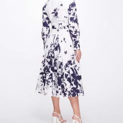 Marchesa Notte New Arrivals Long Sleeve Midi Shirtdress