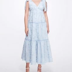Marchesa Notte New Arrivals Tie Strap Maxi Dress