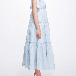 Marchesa Notte New Arrivals Tie Strap Maxi Dress