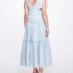 Marchesa Notte New Arrivals Tie Strap Maxi Dress