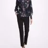 Marchesa Notte Printed Guipure Blouse