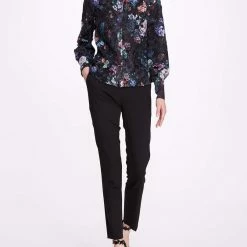 Marchesa Notte Printed Guipure Blouse