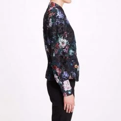 Marchesa Notte Printed Guipure Blouse
