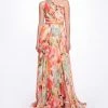 Marchesa Notte Printed Chiffon Pleated Gown The Best Dressed Guest