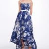 Marchesa Notte Organza Cloque Hi-low Gown
