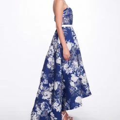 Marchesa Notte Organza Cloque Hi-low Gown