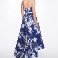 Marchesa Notte Organza Cloque Hi-low Gown