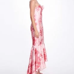 Marchesa Notte Satin Hi-lo Gown The Best Dressed Guest