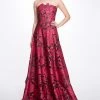 Marchesa Notte Satin Cutwork A-line Gown