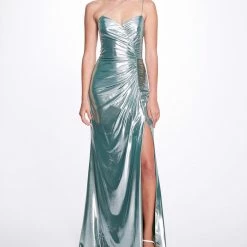 Marchesa Notte The Best Dressed Guest Ruched Lamé Gown