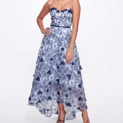 Marchesa Notte New Arrivals Strapless Organza Gown