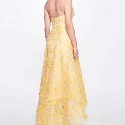 Marchesa Notte Strapless Organza Gown