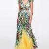 Marchesa Notte Pleated Chiffon Gown New Arrivals