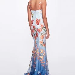 Marchesa Notte Mermaid Gown With Floral Trims New Arrivals