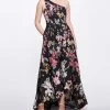 Marchesa Notte One-Shoulder Hi-Lo Gown