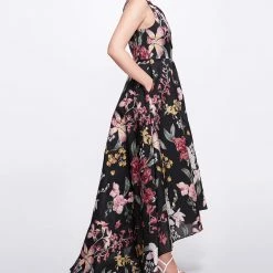 Marchesa Notte One-Shoulder Hi-Lo Gown