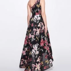 Marchesa Notte One-Shoulder Hi-Lo Gown