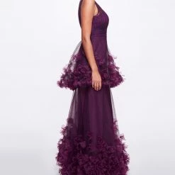 Marchesa Notte Textured Tiered Gown New Arrivals