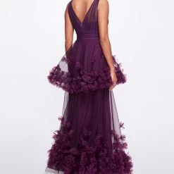 Marchesa Notte Textured Tiered Gown New Arrivals
