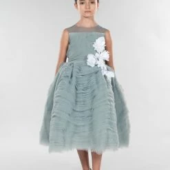 Marchesa Kids Flower Embellished Tiered Tulle Gown The Flower Girl