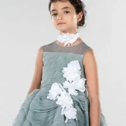 Marchesa Kids Flower Embellished Tiered Tulle Gown The Flower Girl