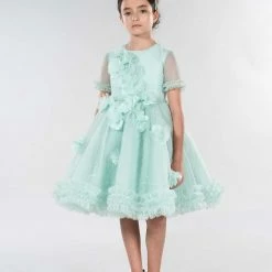 Marchesa Kids Flower Embellished Crinkled Tulle Dress The Flower Girl