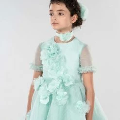 Marchesa Kids Flower Embellished Crinkled Tulle Dress The Flower Girl