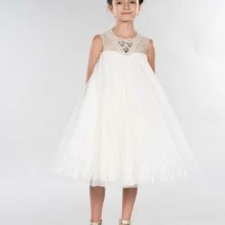 Marchesa Kids Jewel Embellished Pleated Tulle Dress The Flower Girl