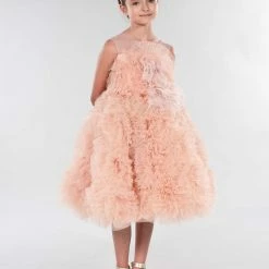 Marchesa Kids The Flower Girl Embellished Rose Motif Tulle Gown