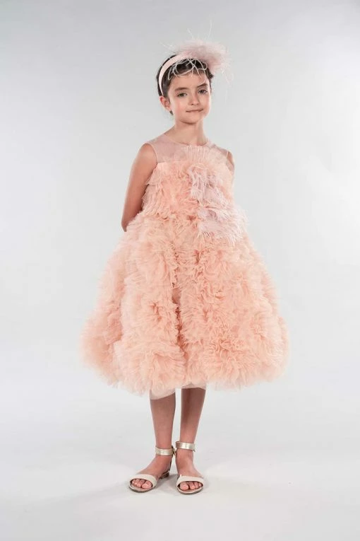 Marchesa Kids The Flower Girl Embellished Rose Motif Tulle Gown