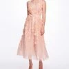 Marchesa Notte Tulle V-neck A-line Cocktail