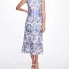 Marchesa Notte Guipure Tea-Length Gown