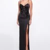 Marchesa Notte Sleeveless Beaded Stretch Charmeuse Column Gown New Arrivals