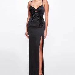 Marchesa Notte Sleeveless Beaded Stretch Charmeuse Column Gown New Arrivals