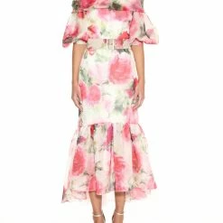 Marchesa Off-the-Shoulder Cocktail Dress