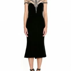Marchesa Velvet Cocktail Dress