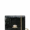 Marchesa Handbags Textured Leather Quartz Crystal Handbag